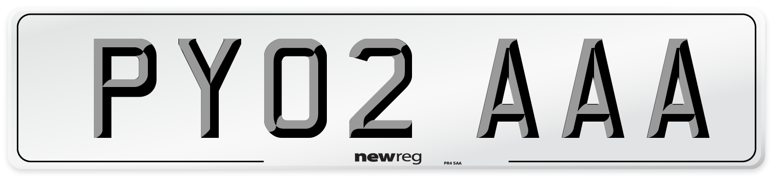 PY02 AAA Number Plate from New Reg